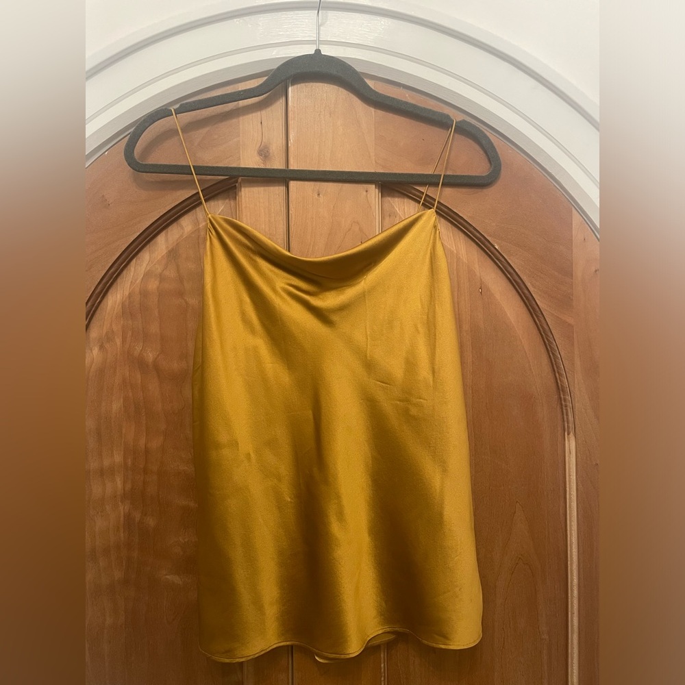 100% Silk Gold Cowl Neck Cami